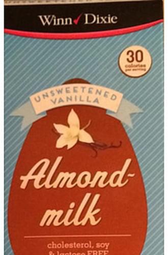 Winn Dixie Unsweetened Vanilla Almond Milk - 240 ml, Nutrition ...