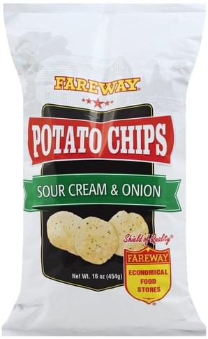 Fareway Sour Cream & Onion Potato Chips - 16 oz, Nutrition Information ...