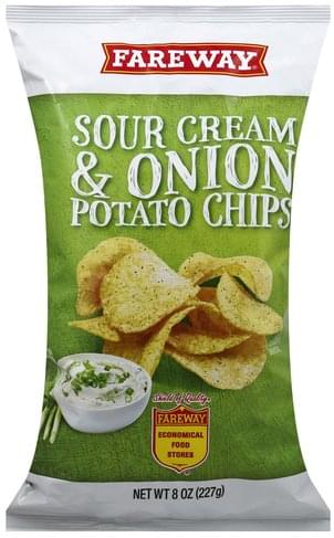 Fareway Sour Cream & Onion Potato Chips - 8 Oz, Nutrition Information 