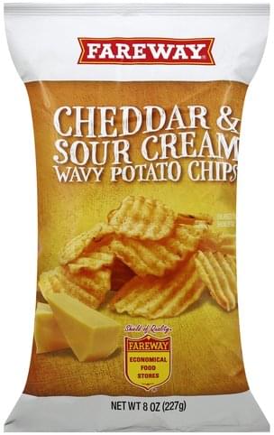 Fareway Wavy, Cheddar & Sour Cream Potato Chips - 8 oz, Nutrition ...