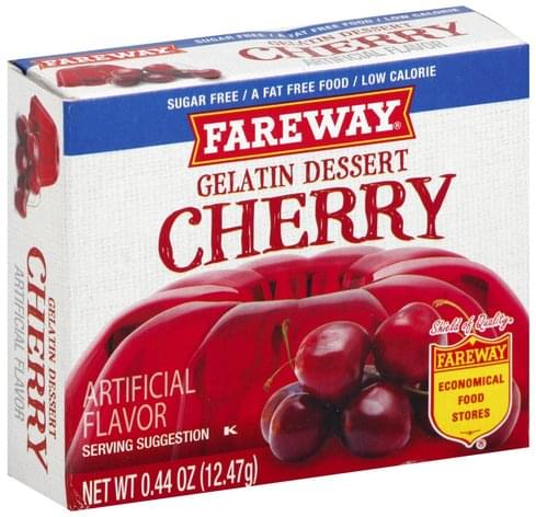 Fareway Low Calorie, Sugar Free, Cherry Gelatin Dessert - 0.44 oz ...