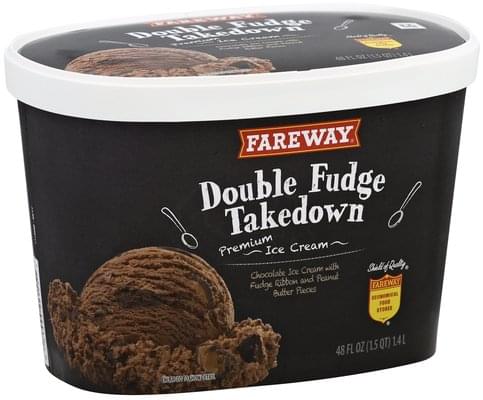 Fareway Premium, Double Fudge Takedown Ice Cream - 48 oz, Nutrition ...