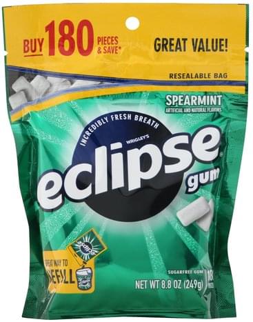 Eclipse Sugarfree, Spearmint Gum - 180 ea, Nutrition Information | Innit