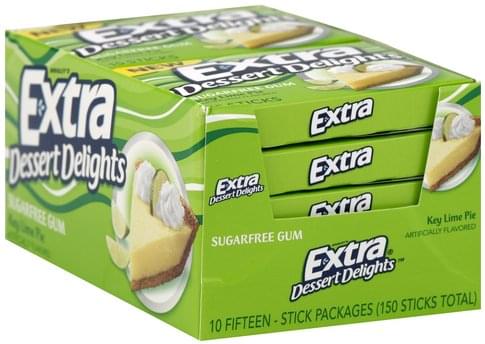 Extra Sugarfree Key Lime Pie Gum 10 Ea Nutrition Information Innit