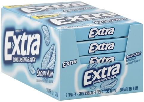 Extra Sugarfree, Smooth Mint Gum - 10 ea, Nutrition Information | Innit