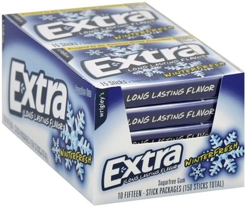 Extra Sugarfree, Winterfresh Gum - 10 ea, Nutrition Information | Innit