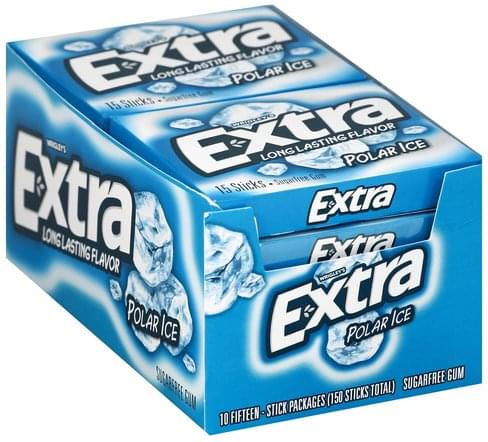 Extra Sugarfree, Polar Ice Gum - 10 ea, Nutrition Information | Innit