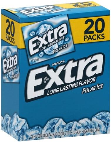 Extra Sugarfree, Polar Ice Gum - 20 ea, Nutrition Information | Innit