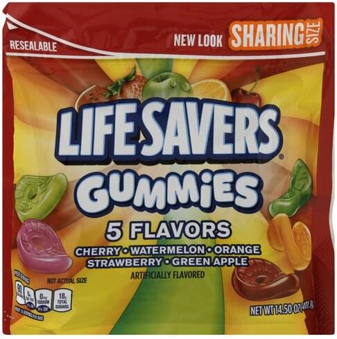 Lifesavers 5 Flavors, Sharing Size Gummies - 14.5 oz, Nutrition ...