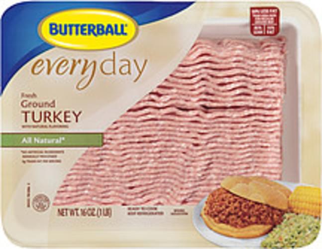 Butterball Everyday Fresh All Natural Turkey Ground - 16 Oz, Nutrition ...