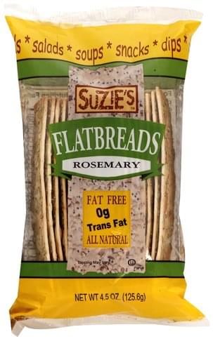 Suzies Rosemary Flatbreads - 4.5 Oz, Nutrition Information | Innit