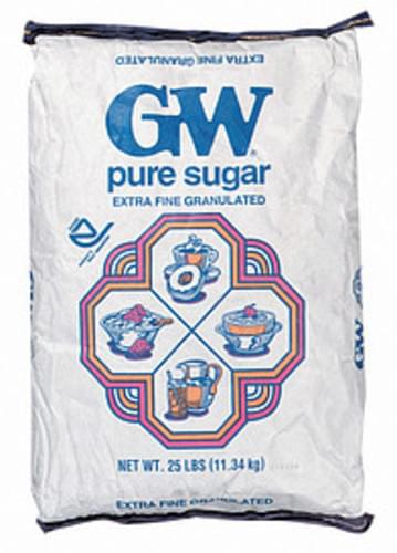 GW Pure Extra Fine Granulated Sugar - 25 lb, Nutrition Information | Innit