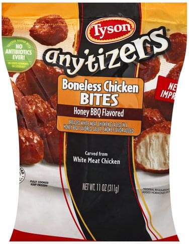 Tyson Honey BBQ Flavored, Boneless Chicken Bites - 11 Oz, Nutrition ...