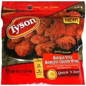 Tyson Buffalo Style Boneless Chicken Wings - 28 oz, Nutrition