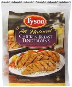 Tyson Uncooked, Breaded Chicken Breast Tenderloins - 48 Oz, Nutrition ...