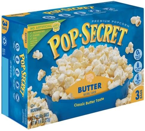 Pop Secret Premium, Butter Microwave Popcorn - 3 Ea, Nutrition ...