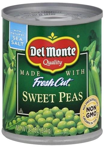 Del Monte Sweet Peas - 8.5 oz, Nutrition Information | Innit