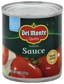 Del Monte Tomato Sauce - 8 oz, Nutrition Information | Innit