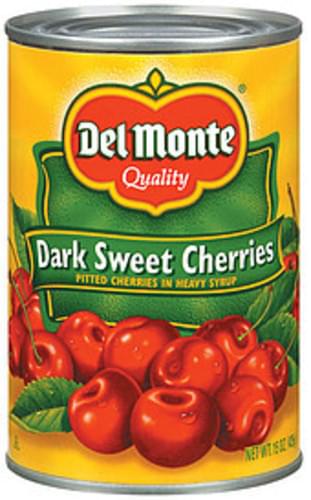 Del Monte Dark Sweet Pitted In Heavy Syrup Cherries - 15 oz, Nutrition ...