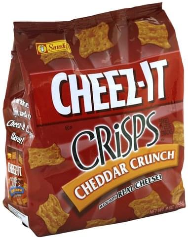 Cheez It Crisps, Cheddar Crunch Baked Cheese Snacks - 9 oz, Nutrition ...