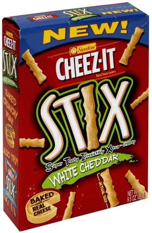 Cheez It Stix, White Cheddar Baked Snack Crackers - 9.5 oz, Nutrition ...