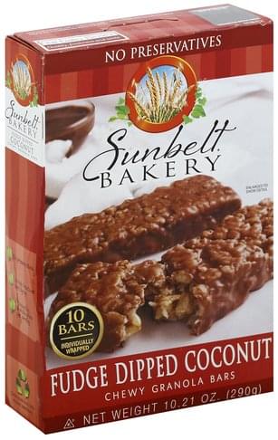 Sunbelt Bakery Chewy, Fudge Dipped Coconut Granola Bars - 10 ea ...