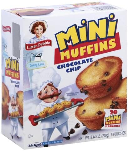 Little Debbie Chocolate Chip, Mini Muffins - 5 oz, Nutrition ...