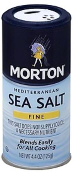 Morton Mediterranean, Fine Sea Salt - 4.4 oz, Nutrition Information | Innit