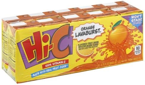 Hi C Orange Lavaburst Fruit Drink - 10 ea, Nutrition Information | Innit