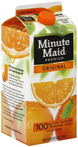 Minute Maid Original Low Pulp Orange Juice 64 Oz Nutrition Information Innit