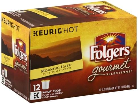 Folgers Light Roast, Morning Cafe, K-Cup Pods Coffee - 12 ea, Nutrition ...