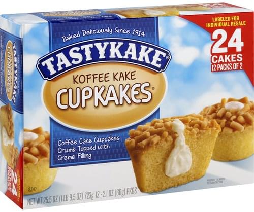 Tastykake Koffee Kake Cupcakes - 12 ea, Nutrition Information | Innit