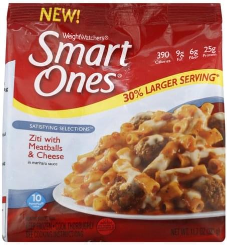 Smart Ones With Meatballs & Cheese Ziti - 11.7 Oz, Nutrition ...