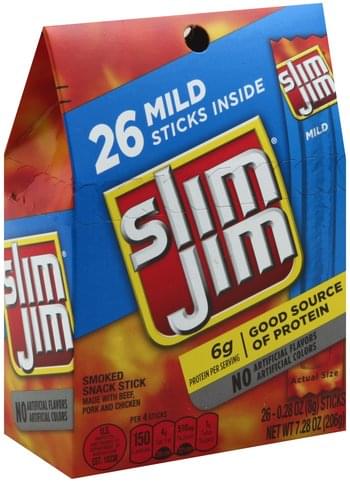 SLIM JIM Smoked Snack Stick - 26 ea, Nutrition Information | Innit