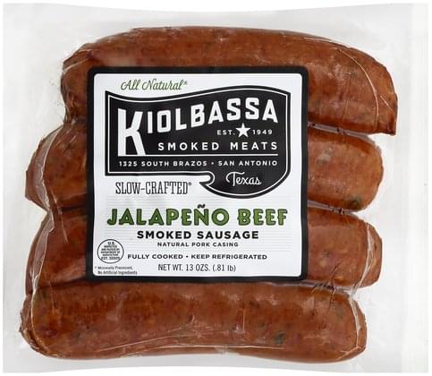 Kiolbassa Jalapeno Beef Smoked Sausage - 13 Oz, Nutrition Information ...