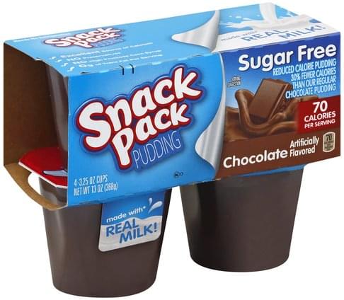 Snack Pack Sugar Free, Chocolate Pudding - 4 ea, Nutrition Information ...