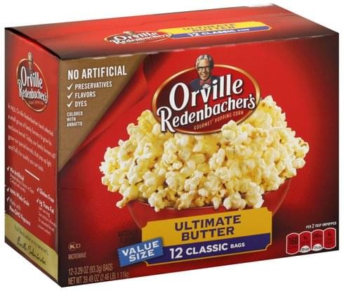 Orville Redenbachers Gourmet, Ultimate Butter, Classic Bags, Value Size ...