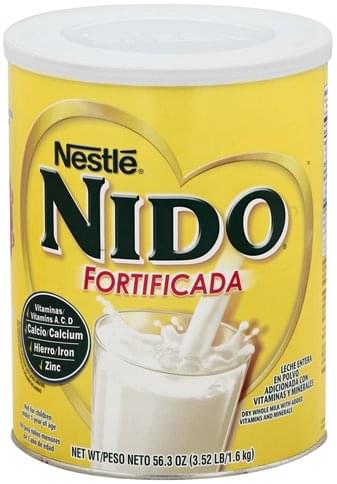 Nestle Whole, Nido Fortificada Dry Milk - 56.3 oz, Nutrition ...