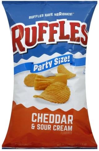 Ruffles Cheddar & Sour Cream Flavored, Party Size Potato Chips - 13 oz ...