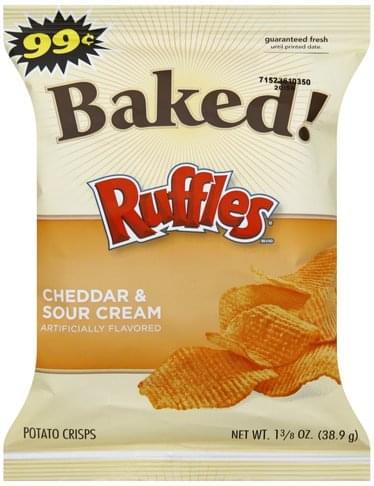 Ruffles Cheddar & Sour Cream Potato Crisps - 1.375 oz, Nutrition ...