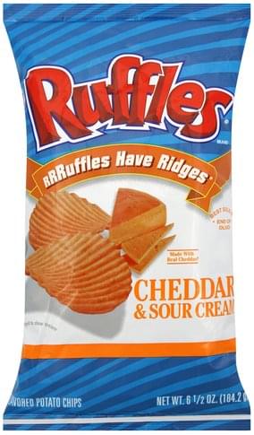 Ruffles Cheddar & Sour Cream Flavored Potato Chips - 6.5 oz, Nutrition ...