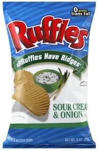 Ruffles Sour Cream & Onion Potato Chips - 9 oz, Nutrition Information ...