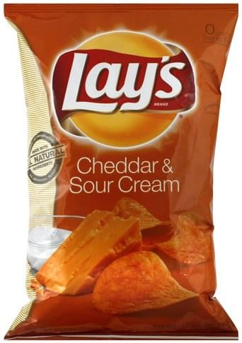 Lays Cheddar & Sour Cream Potato Chips - 10 Oz, Nutrition Information 