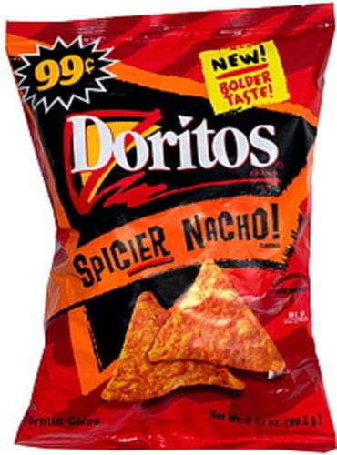 Doritos Spicier Nacho Tortilla Chips - 3.5 oz, Nutrition Information ...