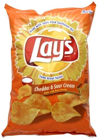 Lays Cheddar & Sour Cream Flavored Potato Chips - 13.25 oz, Nutrition ...