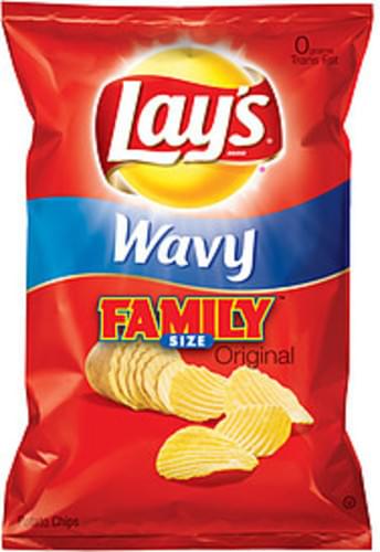 Lay's Family Size Original Potato Chips Wavy - 16 Oz, Nutrition 