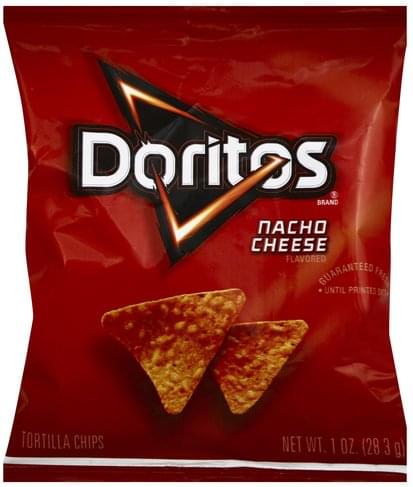 Doritos Nacho Cheese Flavored Tortilla Chips - 1 Oz, Nutrition ...