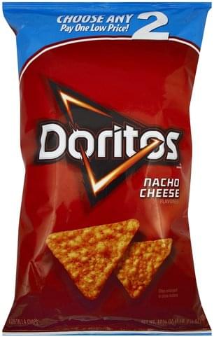 Doritos Nacho Cheese Flavored Tortilla Chips - 17.125 oz, Nutrition ...