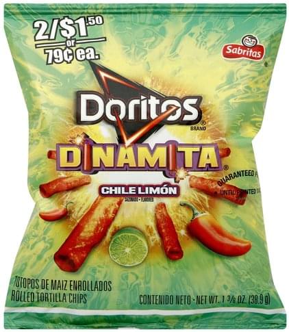 DORITOS Rolled, Chile Limon Tortilla Chips - 1.375 oz, Nutrition ...