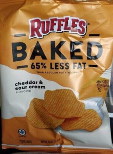 Ruffles Ruffles Baked Cheddar Sour Cream Potato Crisps - 0, Nutrition ...